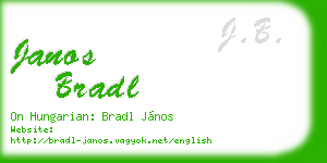 janos bradl business card